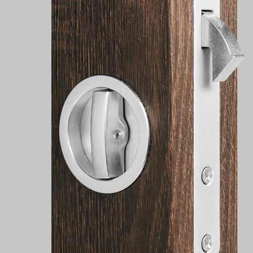 Door Locks Thumb and Coin Turn in Brushed Metal