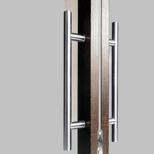 Door Pull ADA Handle in Brushed Metal