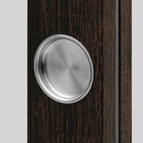 Door Pull Round in Brushed Metal