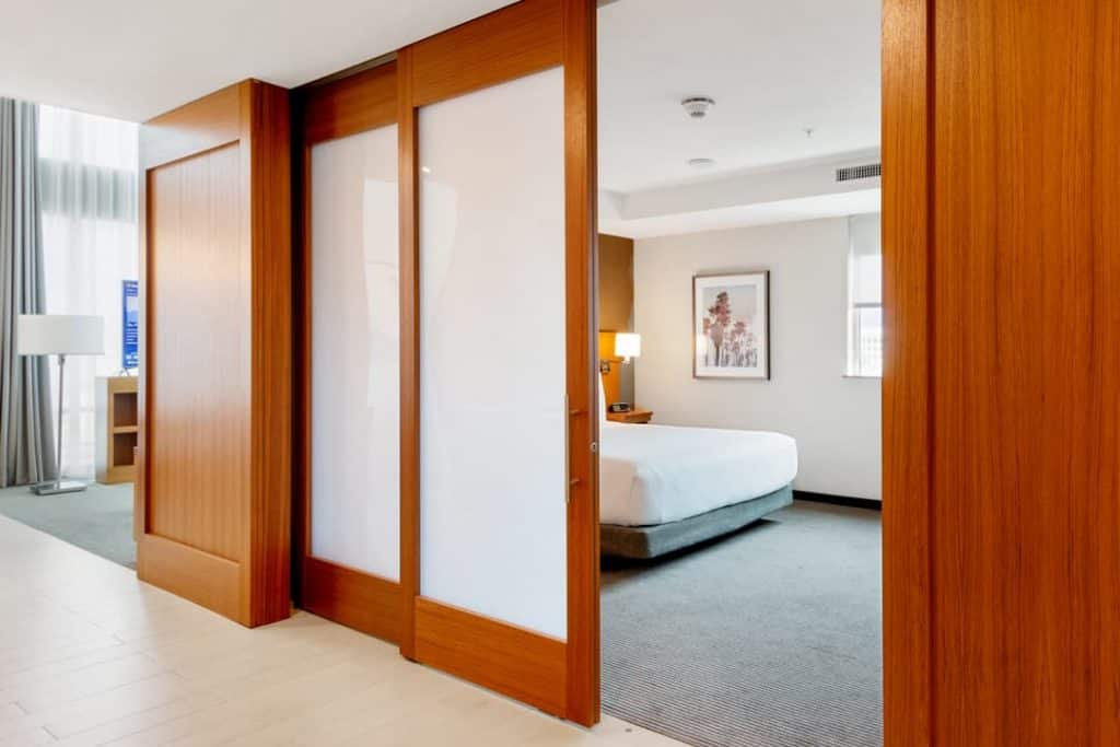 Raydoor sliding door opened into a bedroom